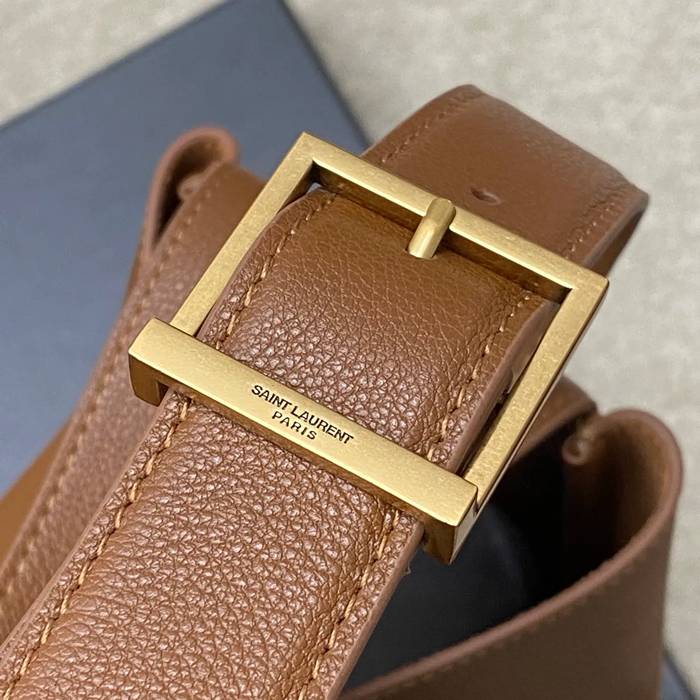 SAINT LAURENT 850545 カーフレザー ブラック、ブラウン、ゴールド ショルダーバッグ、脇下バッグ クラシック 31x30x13cm サイズ:31x30x13cm
