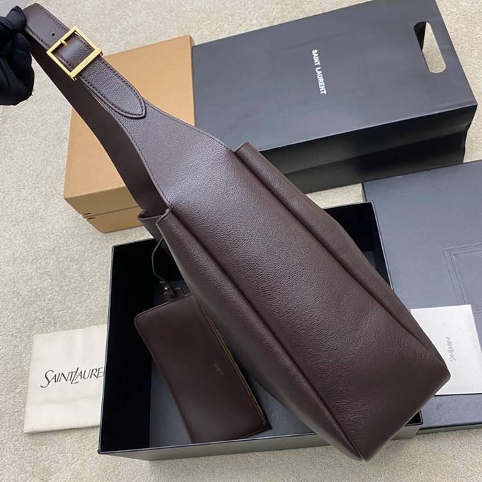 SAINT LAURENT 850545 カーフレザー ブラック、ゴールド ショルダーバッグ、脇下バッグ クラシック 31x30x13cm サイズ:31x30x13cm