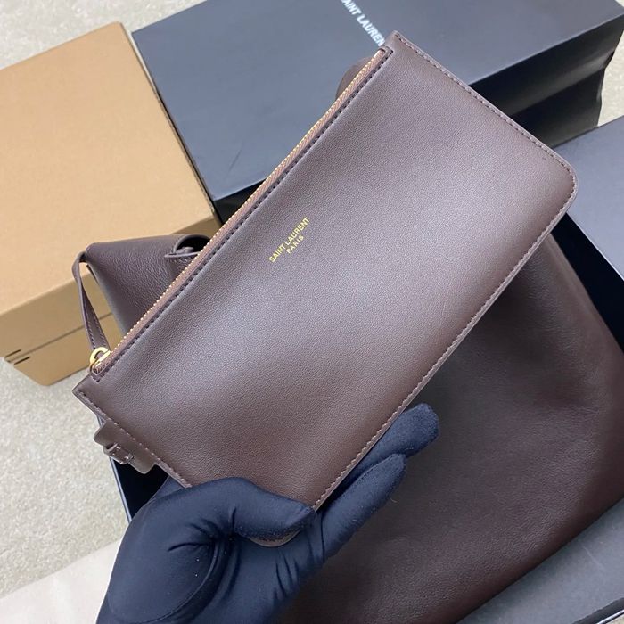 SAINT LAURENT 850545 カーフレザー ブラック、ゴールド ショルダーバッグ、脇下バッグ クラシック 31x30x13cm サイズ:31x30x13cm