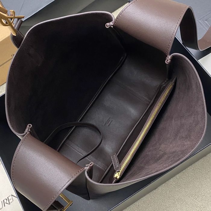 SAINT LAURENT 850545 カーフレザー ブラック、ゴールド ショルダーバッグ、脇下バッグ クラシック 31x30x13cm サイズ:31x30x13cm