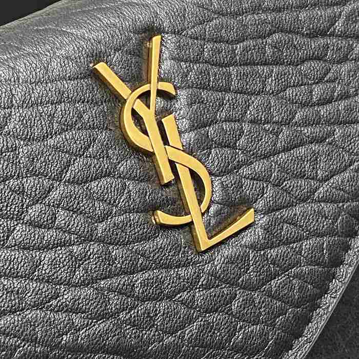SAINT LAURENT 819271 ラムレザー、エレファント ブラック、ゴールド、エレファント 斜め掛けバッグ、チェーンバッグ、封筒バッグ チェーン、封筒、カリプソ、ミニ 19x12cm サイズ:19x12cm