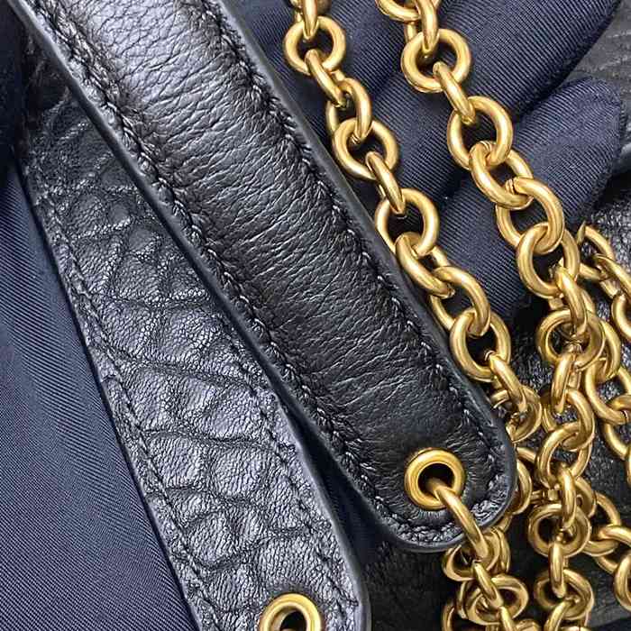 SAINT LAURENT 819271 ラムレザー、エレファント ブラック、ゴールド、エレファント 斜め掛けバッグ、チェーンバッグ、封筒バッグ チェーン、封筒、カリプソ、ミニ 19x12cm サイズ:19x12cm
