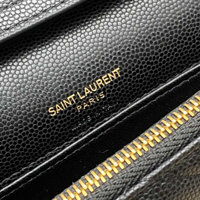 SAINT LAURENT 871140 ラムレザー ブラック、ゴールド、ボール 斜め掛けバッグ、チェーンバッグ チェーン、ベッキー 20x13cm サイズ:20x13cm