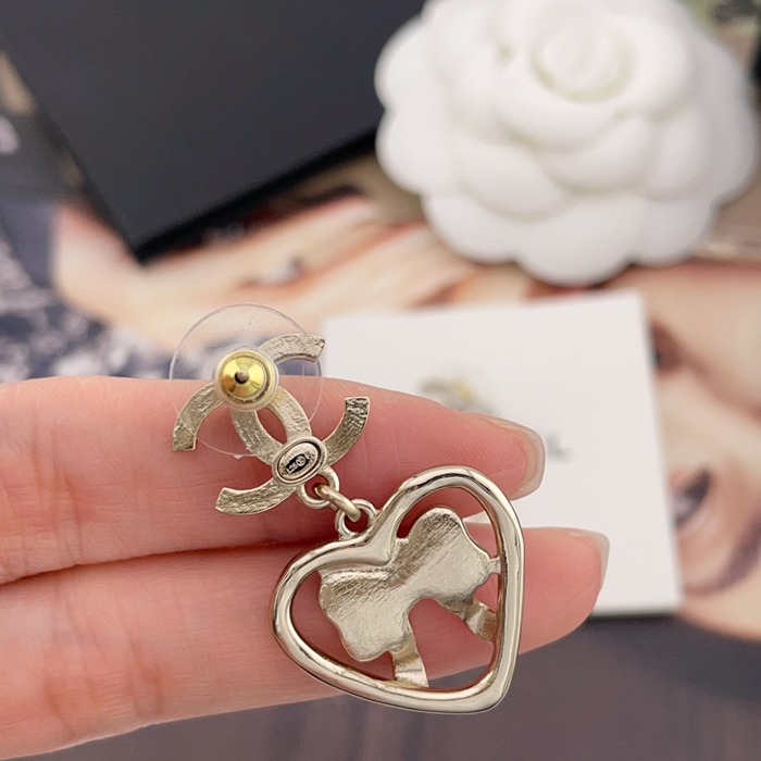 シャネル スタイル ピアス ボウ ハート