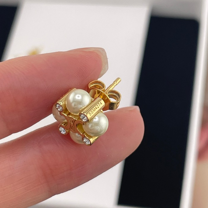 シャネル スタイル ピアス スクエア パール