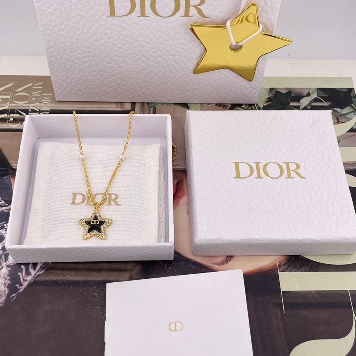 ネックレス D 星×雫リングネックレス（ピンク／ブルー）— 26早春クルーズコレクション、迪麗熱巴着用、スワロフスキーシルバーシャドウ使用