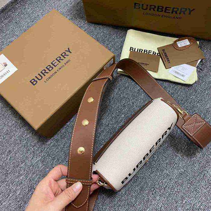 BURBERRY ショルダーバッグ コットンキャンバス メンズ 18×12×8cm