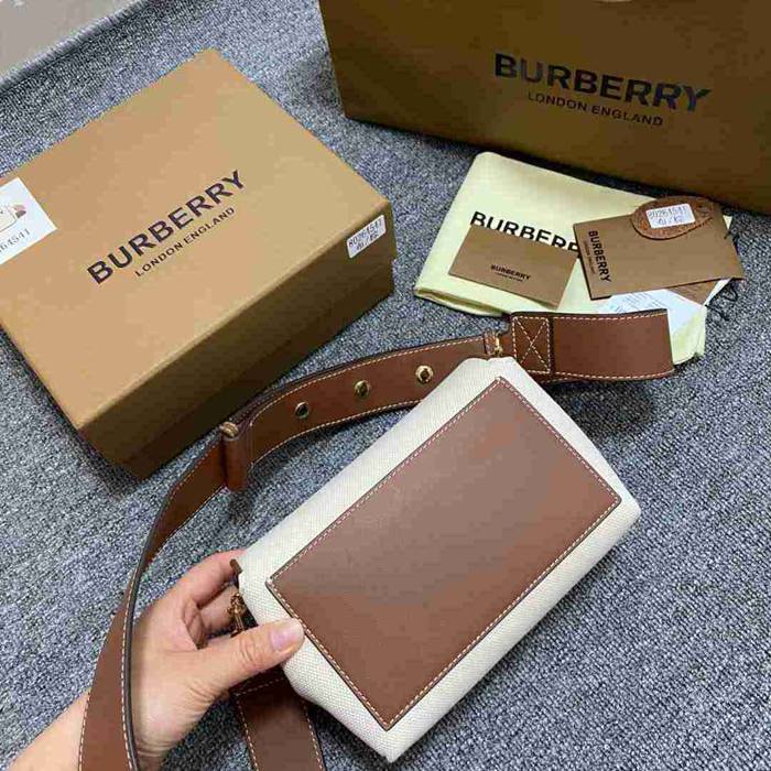 BURBERRY ショルダーバッグ コットンキャンバス メンズ 18×12×8cm