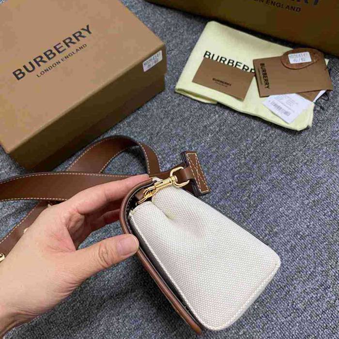 BURBERRY ショルダーバッグ コットンキャンバス メンズ 18×12×8cm