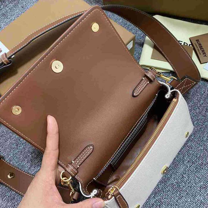 BURBERRY ショルダーバッグ コットンキャンバス メンズ 18×12×8cm