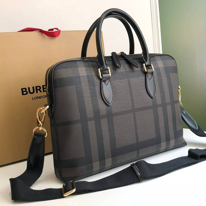 BURBERRY ブリーフケース スモーキーチェック メンズ 37×27×5.5cm