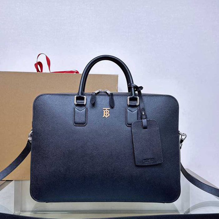 BURBERRY ブリーフケース グレインレザー TBロゴ メンズ 37.5×27×5cm BURBERRY ブリーフケース グレインレザー TBロゴ メンズ 37.5×27×5cm