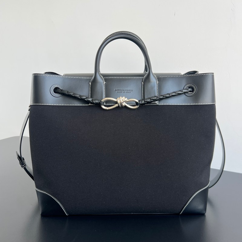 BOTTEGA VENETA アンディアモ キャンバス×レザー トートバッグ ユニセックス 43×39×20cm