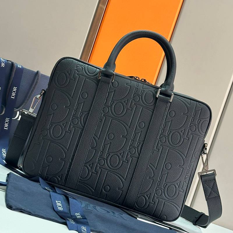 DIOR ブリーフケース CDダイヤモンド キャンバス メンズ 37×28×6cm
