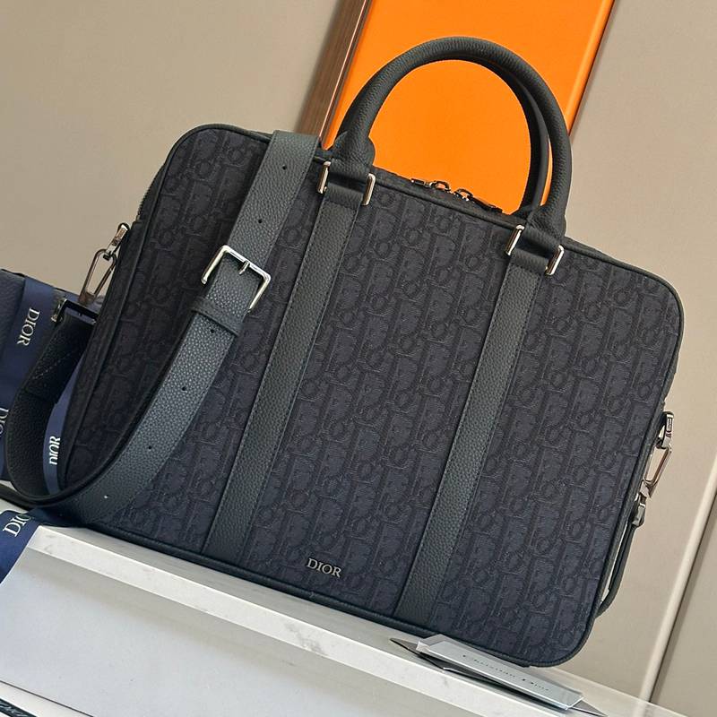 DIOR ブリーフケース CDダイヤモンド キャンバス メンズ 37×28×6cm