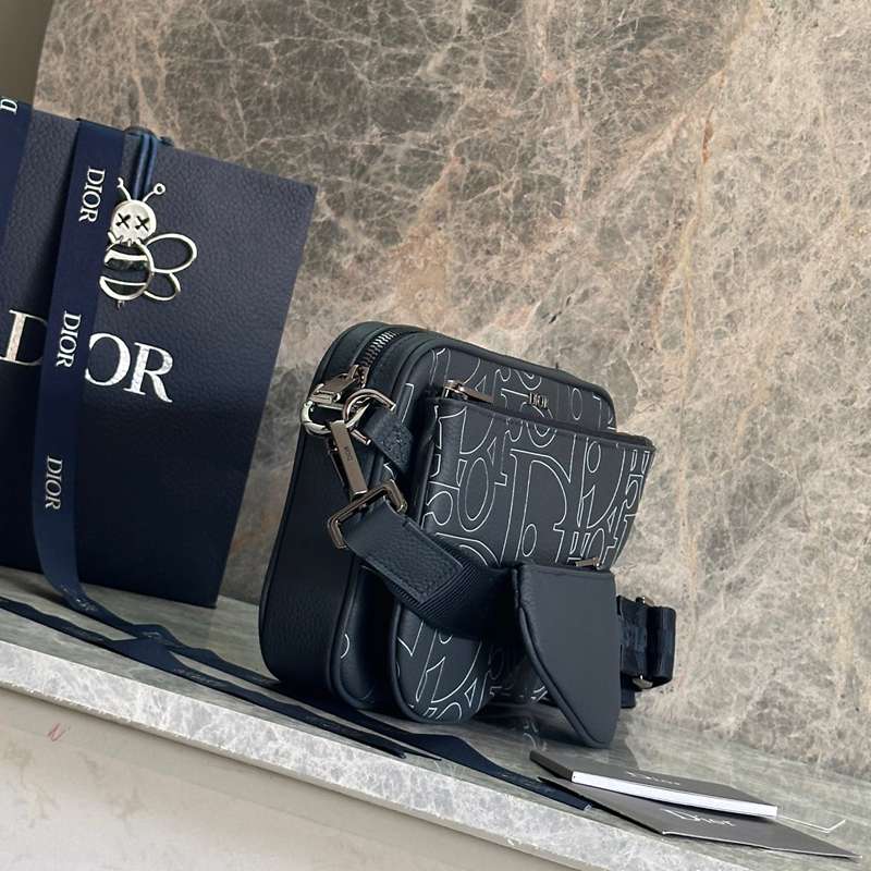 DIOR サドル スリーインワン ショルダーバッグ ディオールグラヴィティ レザー メンズ 23×16.5×4cm