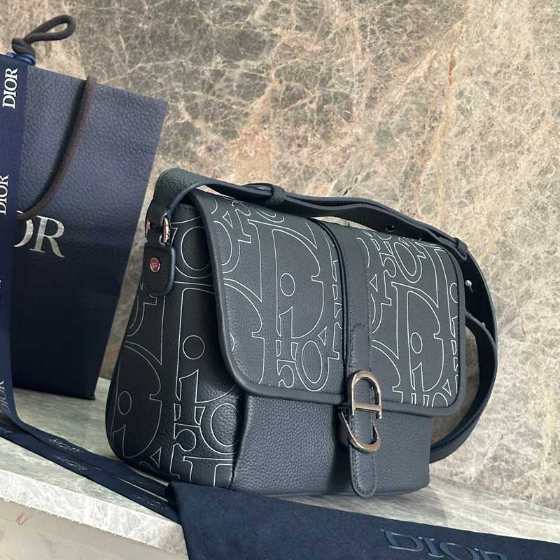 DIOR デイリー メッセンジャーバッグ ディオールグラヴィティ レザー メンズ 28×18×9.5cm
