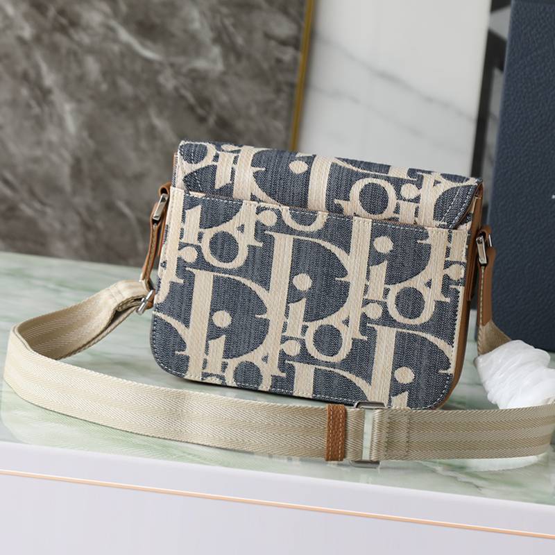 DIOR サドル メッセンジャーバッグ ラフィア オブリーク メンズ 24×16.5×5.5cm