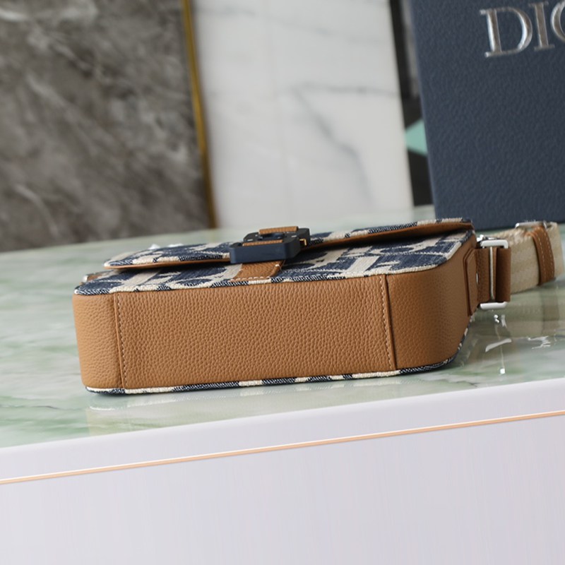 DIOR サドル メッセンジャーバッグ ラフィア オブリーク メンズ 24×16.5×5.5cm