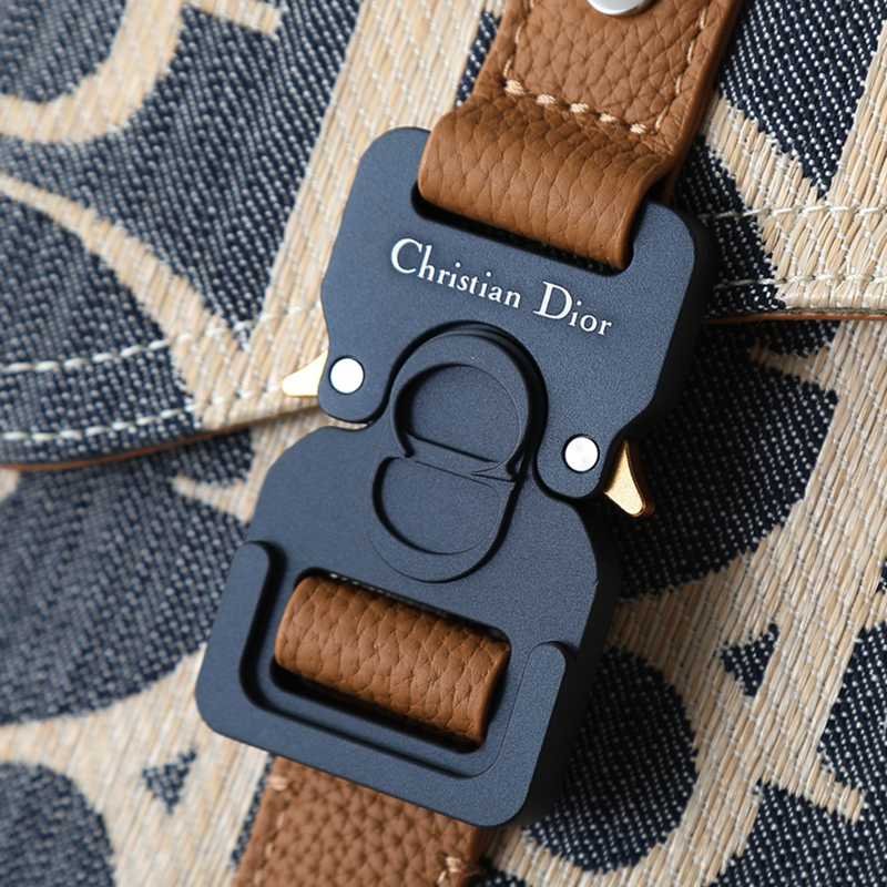 DIOR サドル メッセンジャーバッグ ラフィア オブリーク メンズ 24×16.5×5.5cm