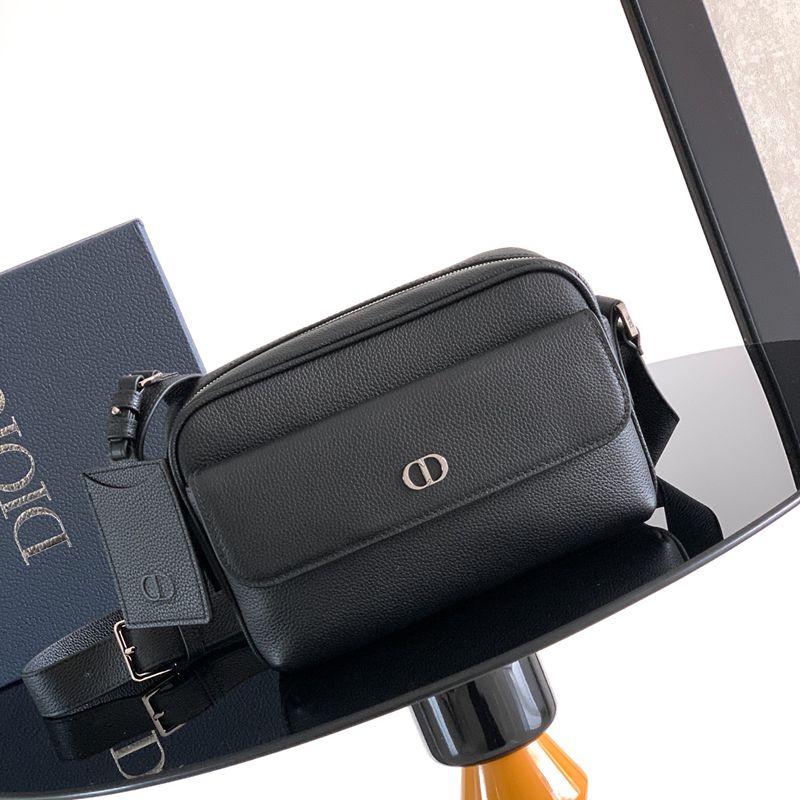 DIOR CDアイコン メッセンジャーバッグ カーフレザー メンズ 24×16×9cm