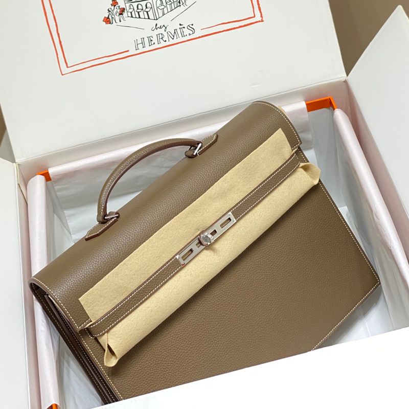 HERMES ケリー ブリーフケース メンズ 38×28×10cm