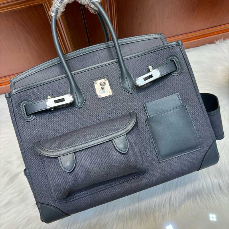 HERMES バーキン 35 カーゴ キャンバス×スウィフト レディース 35×25×18cm