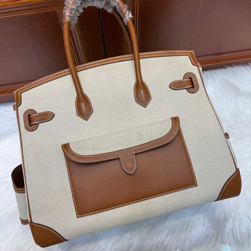 HERMES バーキン 35 カーゴ キャンバス×スウィフト レディース 35×25×18cm