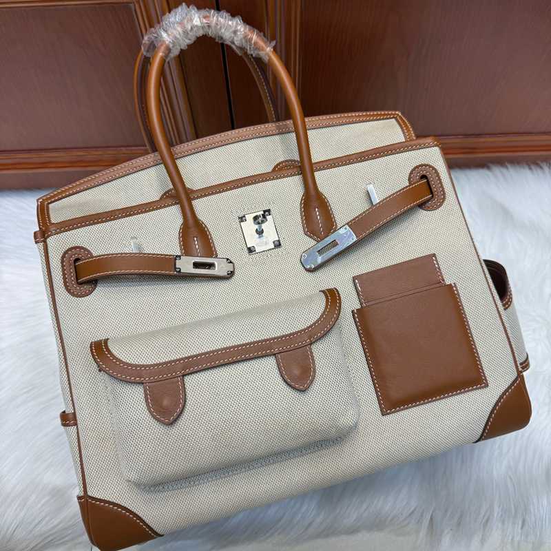 HERMES バーキン 35 カーゴ キャンバス×スウィフト レディース 35×25×18cm