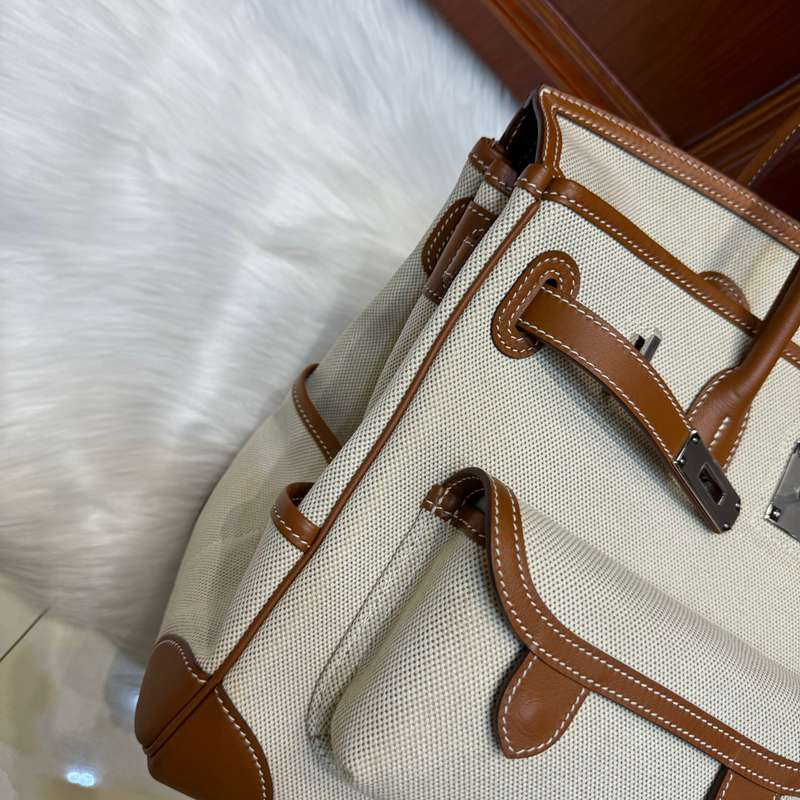 HERMES バーキン 35 カーゴ キャンバス×スウィフト レディース 35×25×18cm
