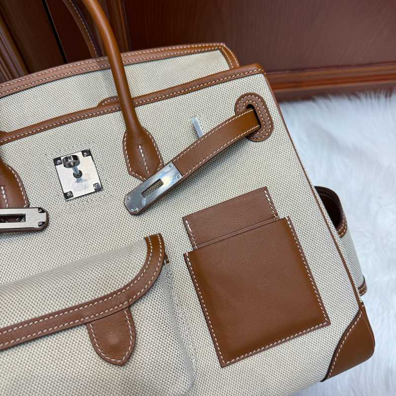 HERMES バーキン 35 カーゴ キャンバス×スウィフト レディース 35×25×18cm