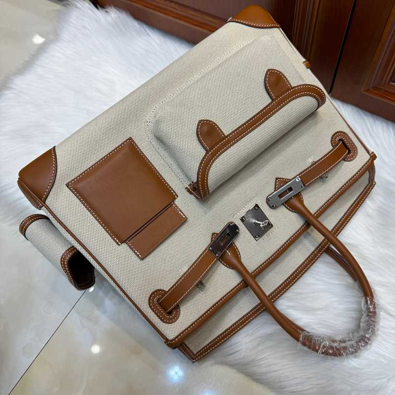 HERMES バーキン 35 カーゴ キャンバス×スウィフト レディース 35×25×18cm