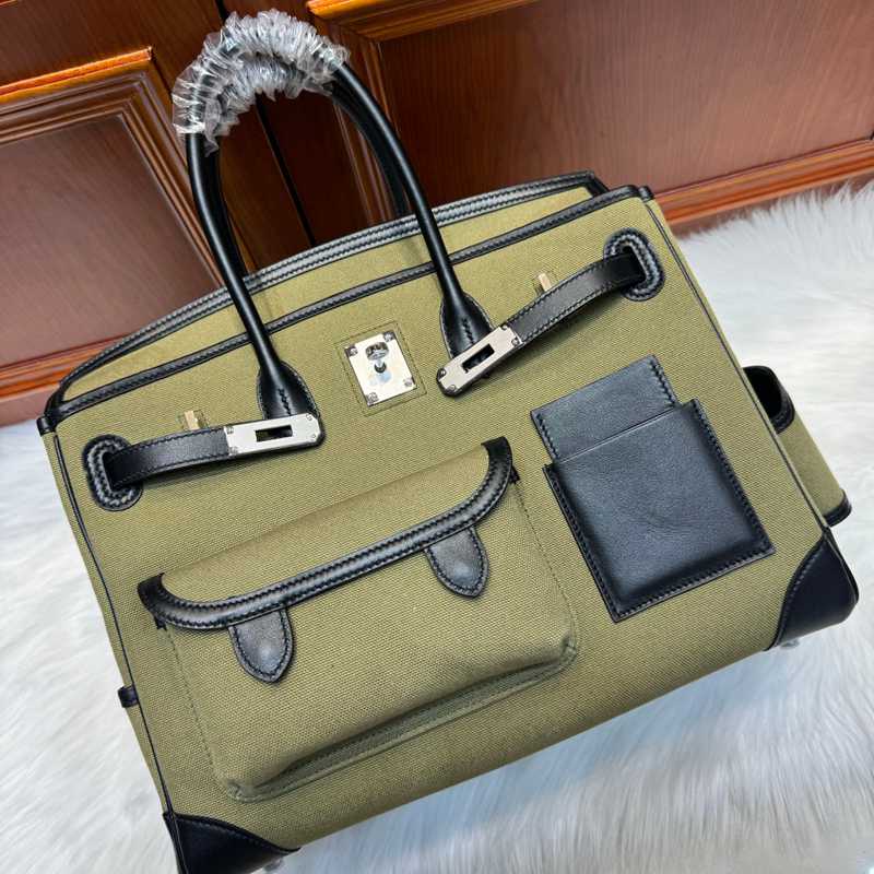 HERMES バーキン 35 カーゴ キャンバス×スウィフト レディース 35×25×18cm