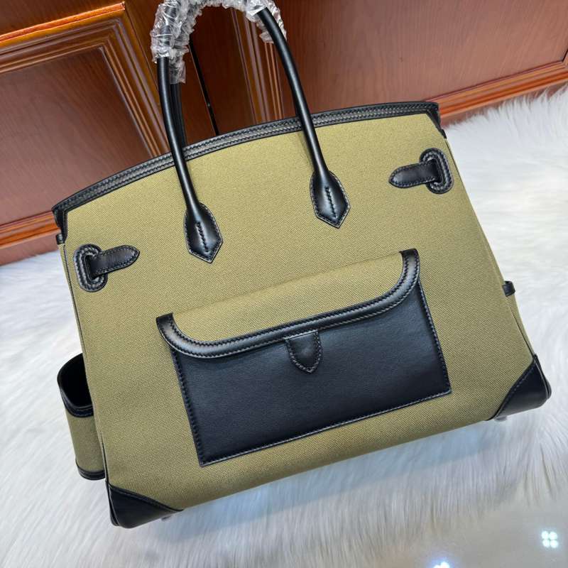 HERMES バーキン 35 カーゴ キャンバス×スウィフト レディース 35×25×18cm