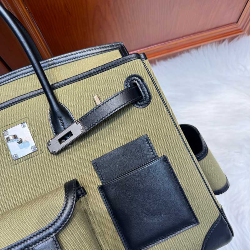 HERMES バーキン 35 カーゴ キャンバス×スウィフト レディース 35×25×18cm