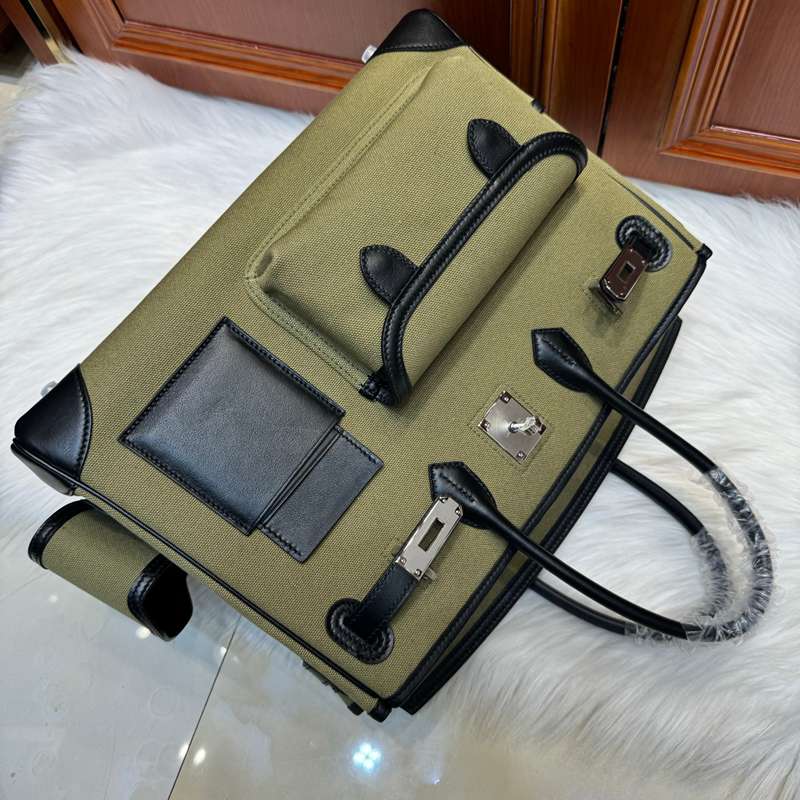 HERMES バーキン 35 カーゴ キャンバス×スウィフト レディース 35×25×18cm