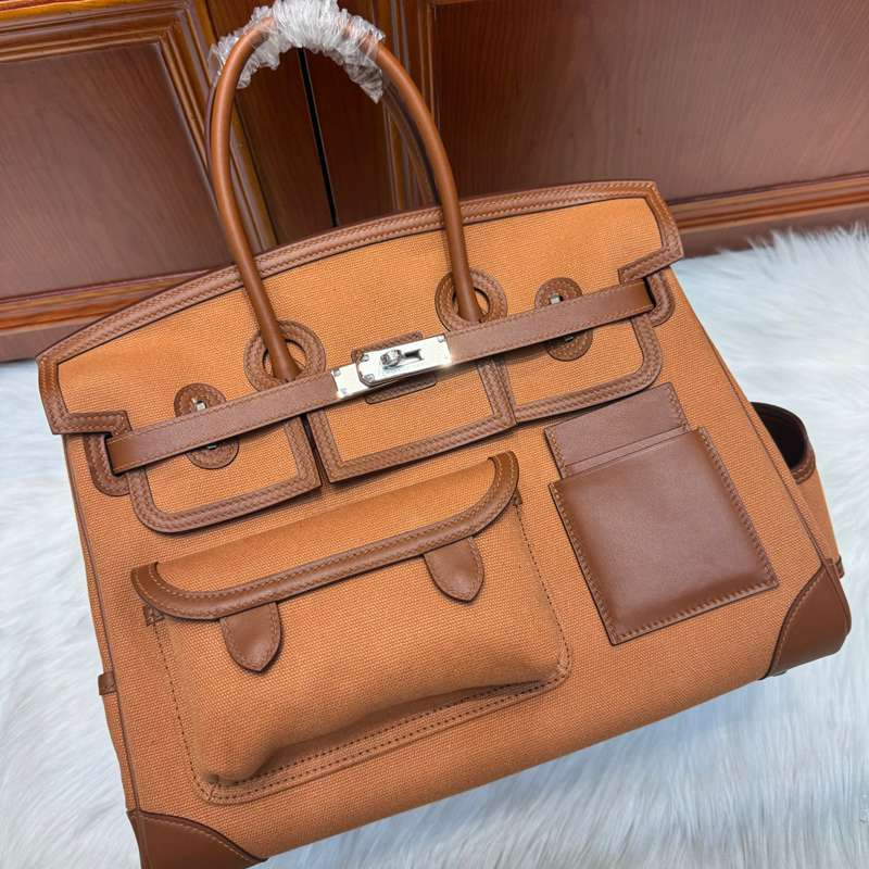 HERMES バーキン 35 カーゴ キャンバス×スウィフト レディース 35×25×18cm HERMES バーキン 35 カーゴ キャンバス×スウィフト レディース 35×25×18cm