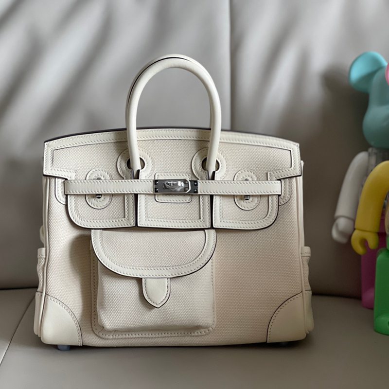 HERMES バーキン 25 カーゴ キャンバス×スウィフト レディース 25×20×13cm