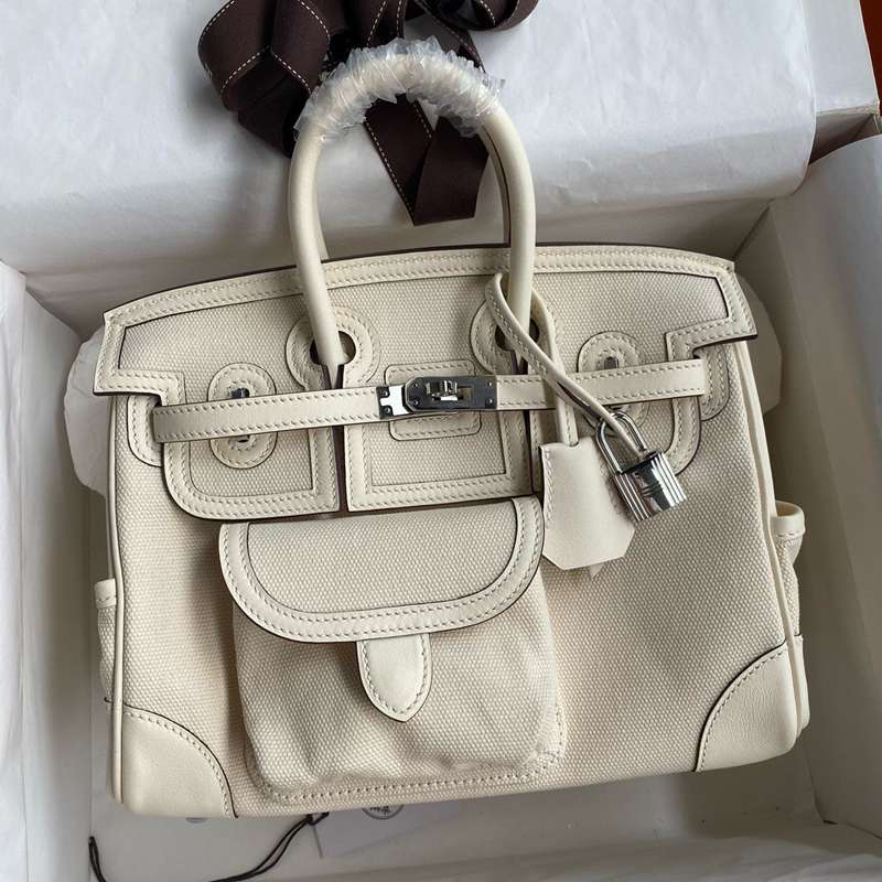 HERMES バーキン 25 カーゴ キャンバス×スウィフト レディース 25×20×13cm