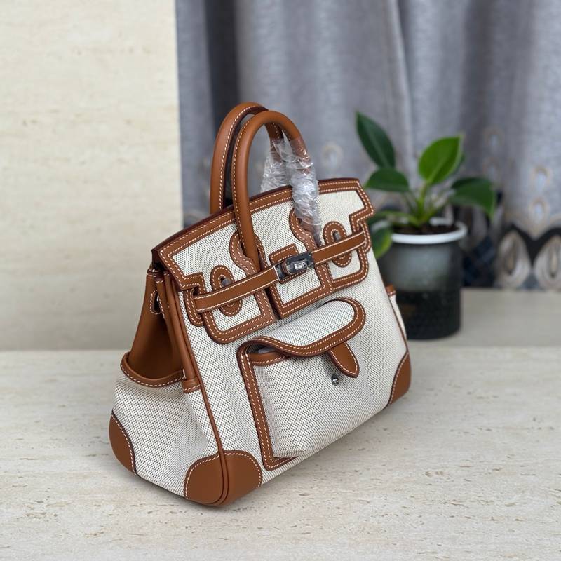 HERMES バーキン 25 カーゴ キャンバス×スウィフト レディース 25×20×13cm
