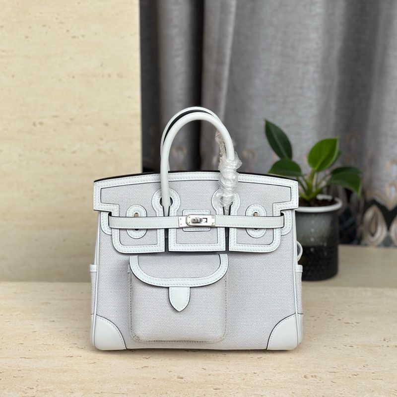 HERMES バーキン 25 カーゴ キャンバス×スウィフト レディース 25×20×13cm HERMES バーキン 25 カーゴ キャンバス×スウィフト レディース 25×20×13cm