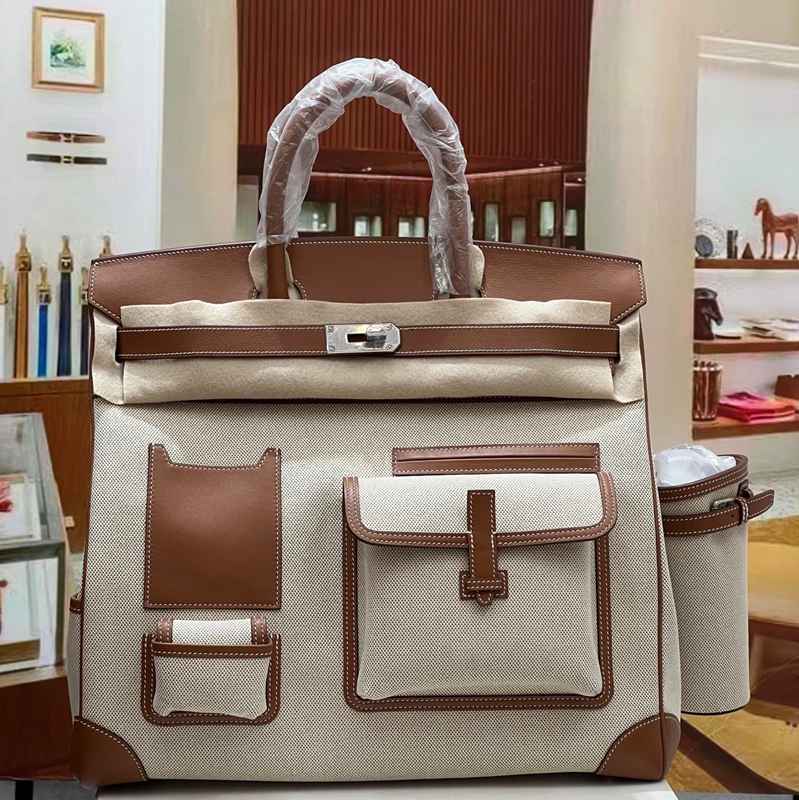 HERMES HAC 40 カーゴ キャンバス×スウィフト メンズ 40×30×15cm HERMES HAC 40 カーゴ キャンバス×スウィフト メンズ 40×30×15cm