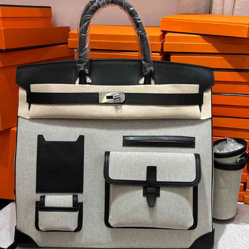 HERMES HAC 40 カーゴ キャンバス×スウィフト メンズ 40×30×15cm HERMES HAC 40 カーゴ キャンバス×スウィフト メンズ 40×30×15cm