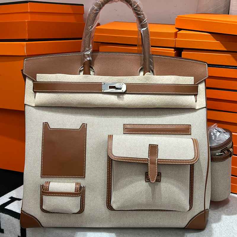 HERMES HAC 40 カーゴ キャンバス×スウィフト メンズ 40×30×15cm HERMES HAC 40 カーゴ キャンバス×スウィフト メンズ 40×30×15cm