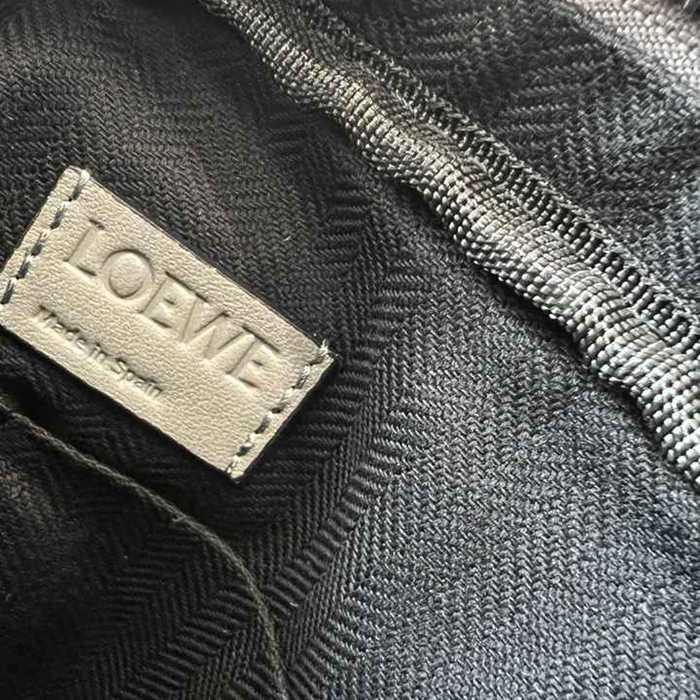 LOEWE ミリタリー メッセンジャーバッグ レザー×ジャカード メンズ 24.5×18×10.5cm