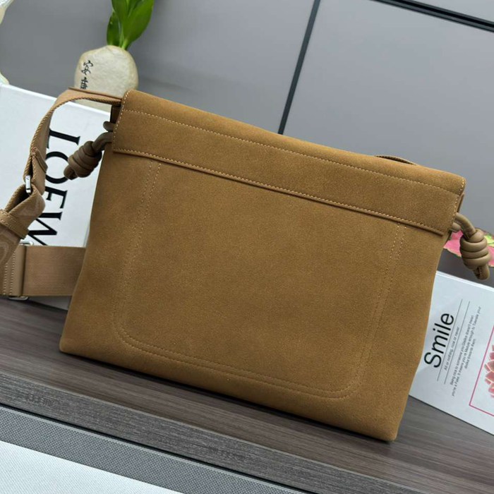 LOEWE フラメンコ サッチェル スエード レザー ユニセックス 34×24×12cm