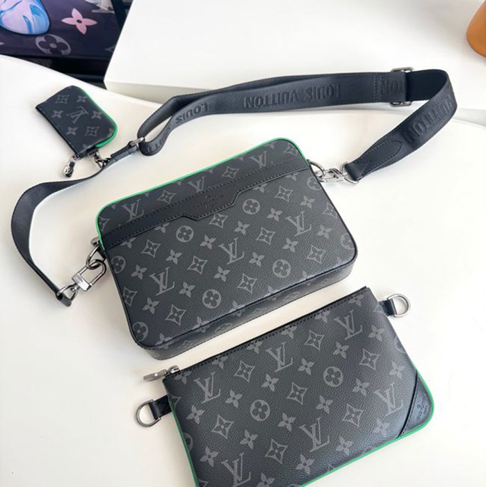 LOUIS VUITTON トリオ メッセンジャーバッグ モノグラムエクリプス メンズ 25×18.5×7cm