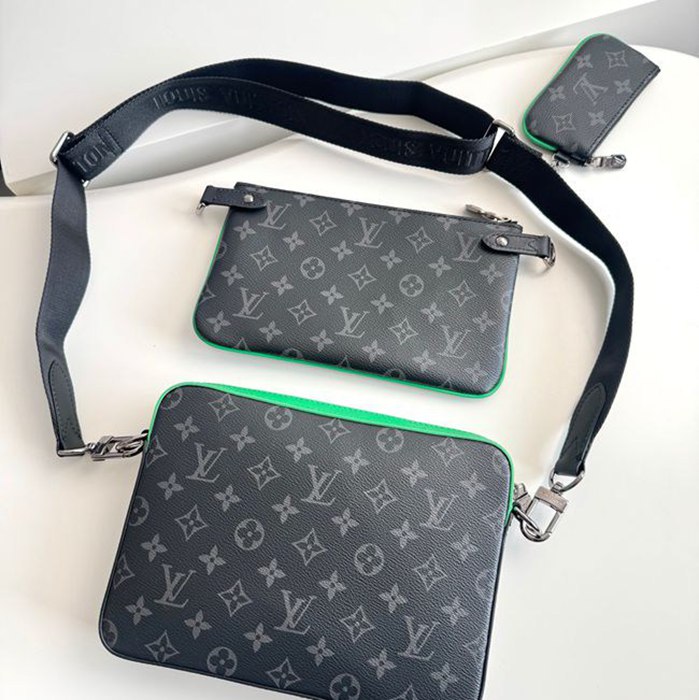 LOUIS VUITTON トリオ メッセンジャーバッグ モノグラムエクリプス メンズ 25×18.5×7cm