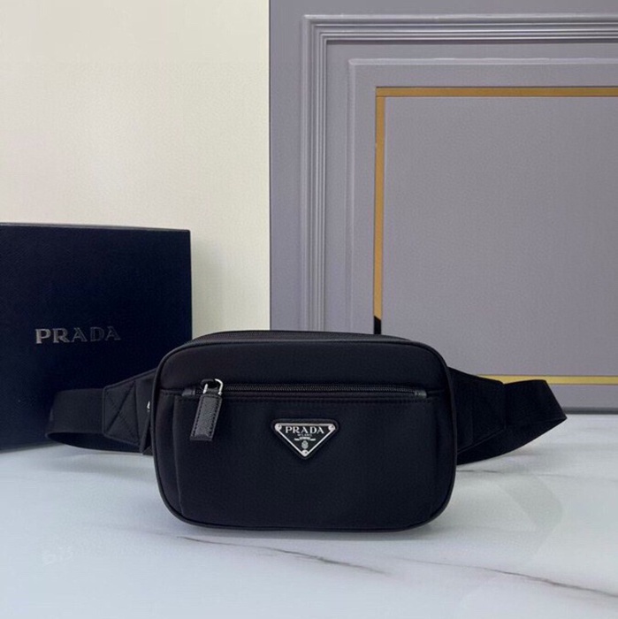 PRADA ウエストバッグ ナイロン×レザー ユニセックス 21×12.5×4.5cm