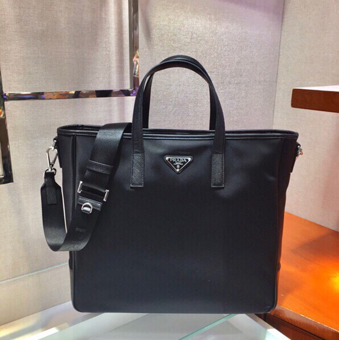 PRADA ショッピングバッグ リサイクルナイロン サフィアーノ メンズ 36×34×10cm